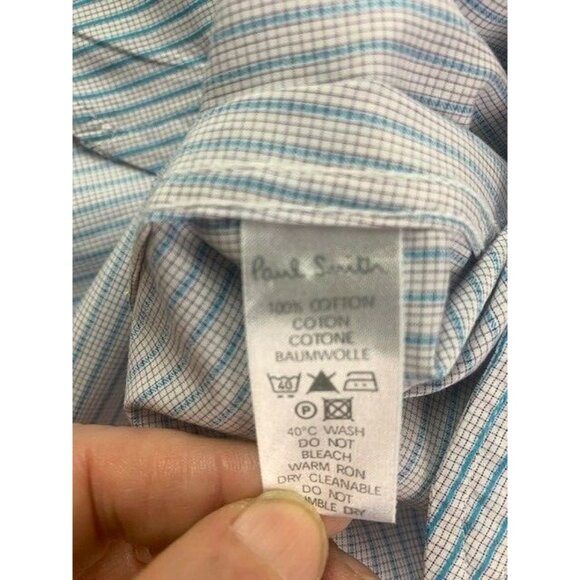 PAUL SMITH Jeans Mens Long Sleeve Slim Fit Cotton Button Up Shirt Size XXL - Picture 7 of 10